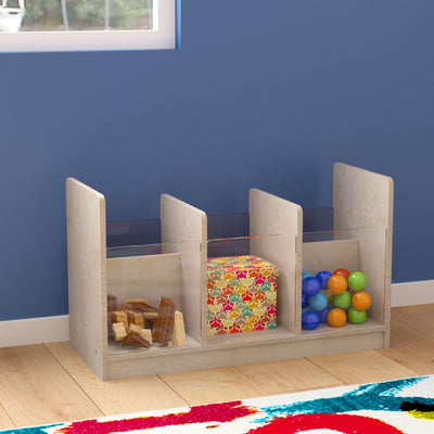 Bright Beginnings Commercial Grade Modular Double Sided Multipurpose Wooden Classroom Storage Unit with Transparent Sides - View 2