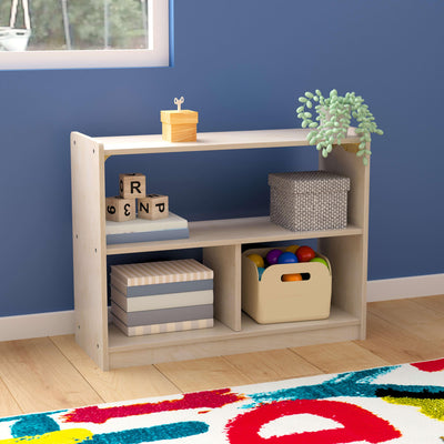 Bright Beginnings Commercial Grade Modular Wooden Classroom Open Storage Unit, Safe, Kid Friendly Design