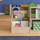 Commercial Grade Natural Wooden 4 Tier Classroom Bookstand Display Shelf