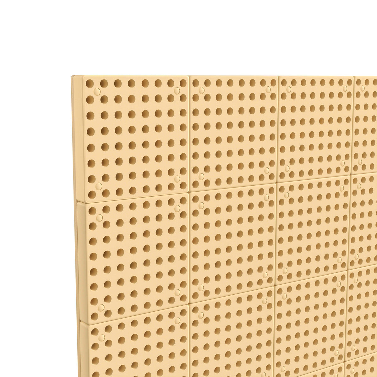 Commercial Grade 31.5inchW x 31.5inchH Peg Panel for Modular STEAM Wall System-Natural