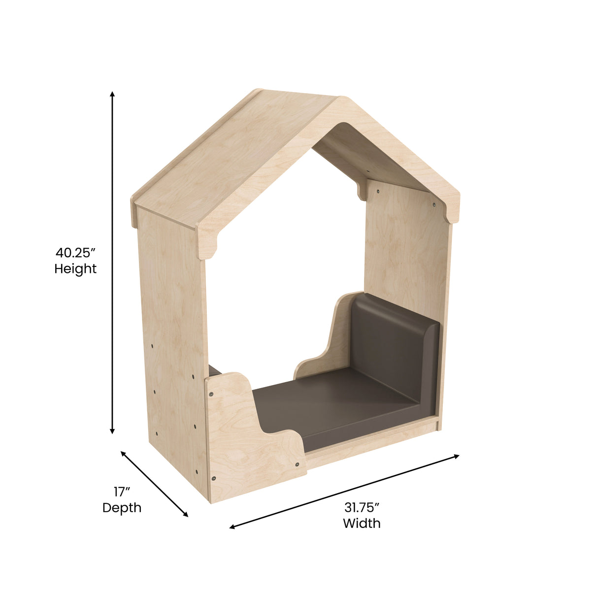 Commercial Grade Wooden Reading Nook with Padded Vinyl Seating