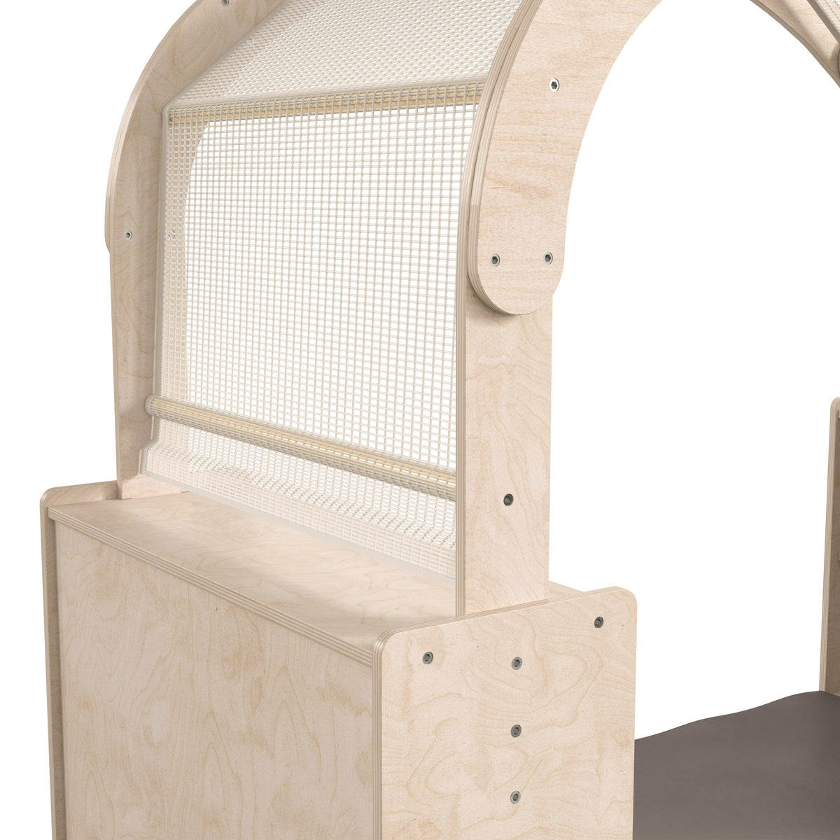 Commercial Grade Wooden Reading Nook with Shelves and Canopy