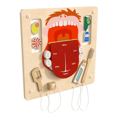 Bright Beginnings Commercial Grade STEAM Wall Activity Board with Natural Finish and Multicolor Accents, Dental Hygiene - View 1