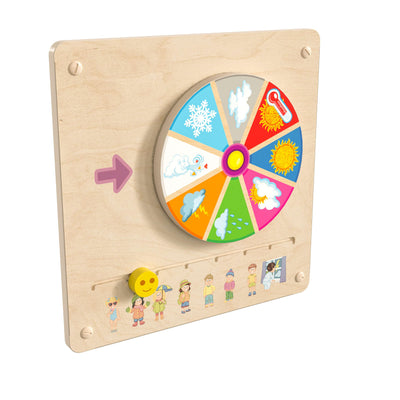 Bright Beginnings Commercial Grade STEAM Wall Activity Board with Natural Finish and Multicolor Accents, Weather