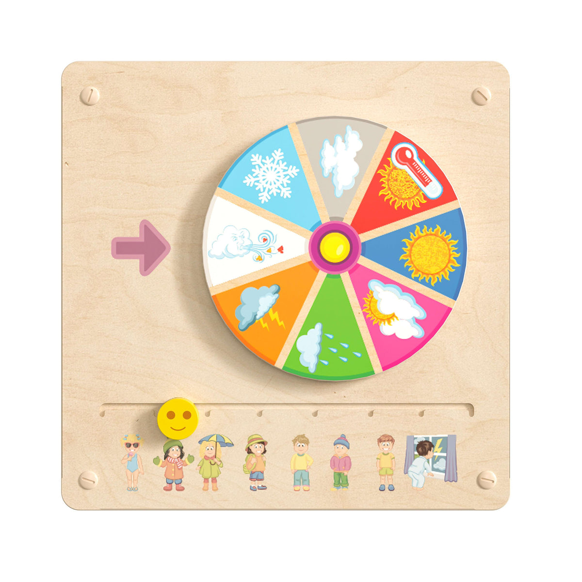 Commercial Grade STEAM Wall Wooden Weather Accessory Board - Multicolor