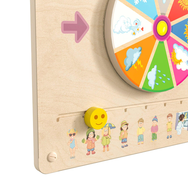 Commercial Grade STEAM Wall Wooden Weather Accessory Board - Multicolor