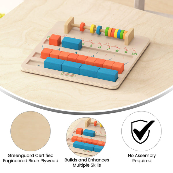 Commercial Grade STEM Number Counting Learning Board - Natural/Multicolor