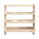 Commercial Grade Natural Finish Wooden Classroom 4 Shelf Mobile Storage Cart