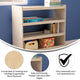 Commercial Grade Natural Finish Wooden Classroom 4 Shelf Mobile Storage Cart