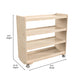 Commercial Grade Natural Finish Wooden Classroom 4 Shelf Mobile Storage Cart