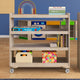 Commercial Grade Natural Finish Wooden Classroom 4 Shelf Mobile Storage Cart