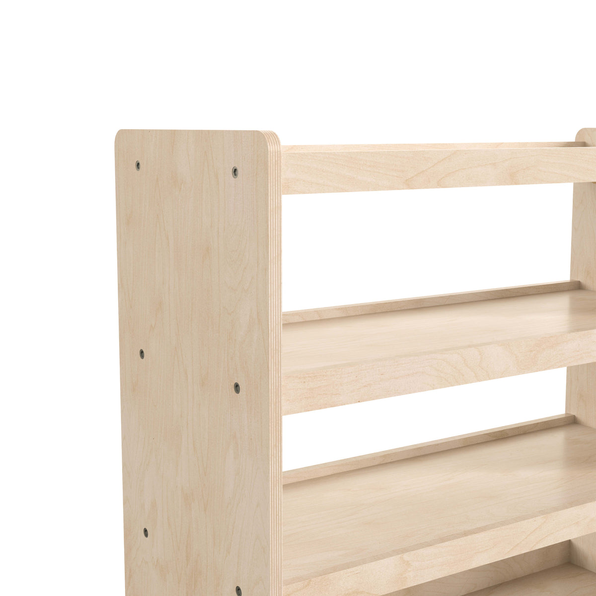 Commercial Grade Natural Finish Wooden Classroom 4 Shelf Mobile Storage Cart