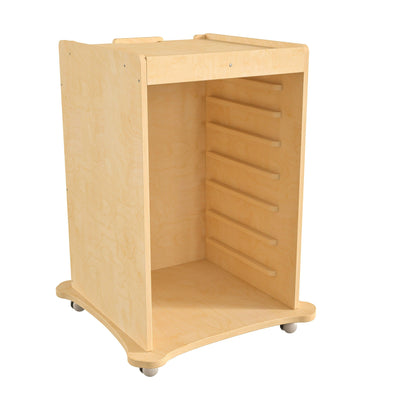 Bright Beginnings Commercial Grade Space Saving Wooden Mobile STEAM Wall Accessory Board Storage Cart with Locking Caster Wheels, Kid Friendly Design - View 1