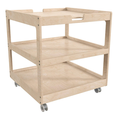 Bright Beginnings Commercial Grade Square Space Saving Wooden Mobile Classroom Storage Cart, Locking Caster Wheels, Kid Friendly Design - View 1