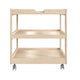 Commercial Grade Natural Wooden 3 Shelf Square Classroom Mobile Storage Cart