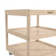 Commercial Grade Natural Wooden 3 Shelf Square Classroom Mobile Storage Cart