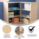 Commercial Grade Natural Finish Wooden Classroom 3 Tier Corner Storage Unit