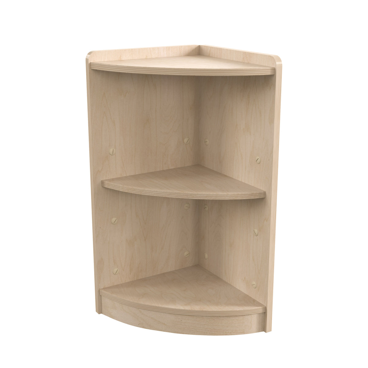 Commercial Grade Natural Finish Wooden Classroom 2 Tier Corner Storage Unit