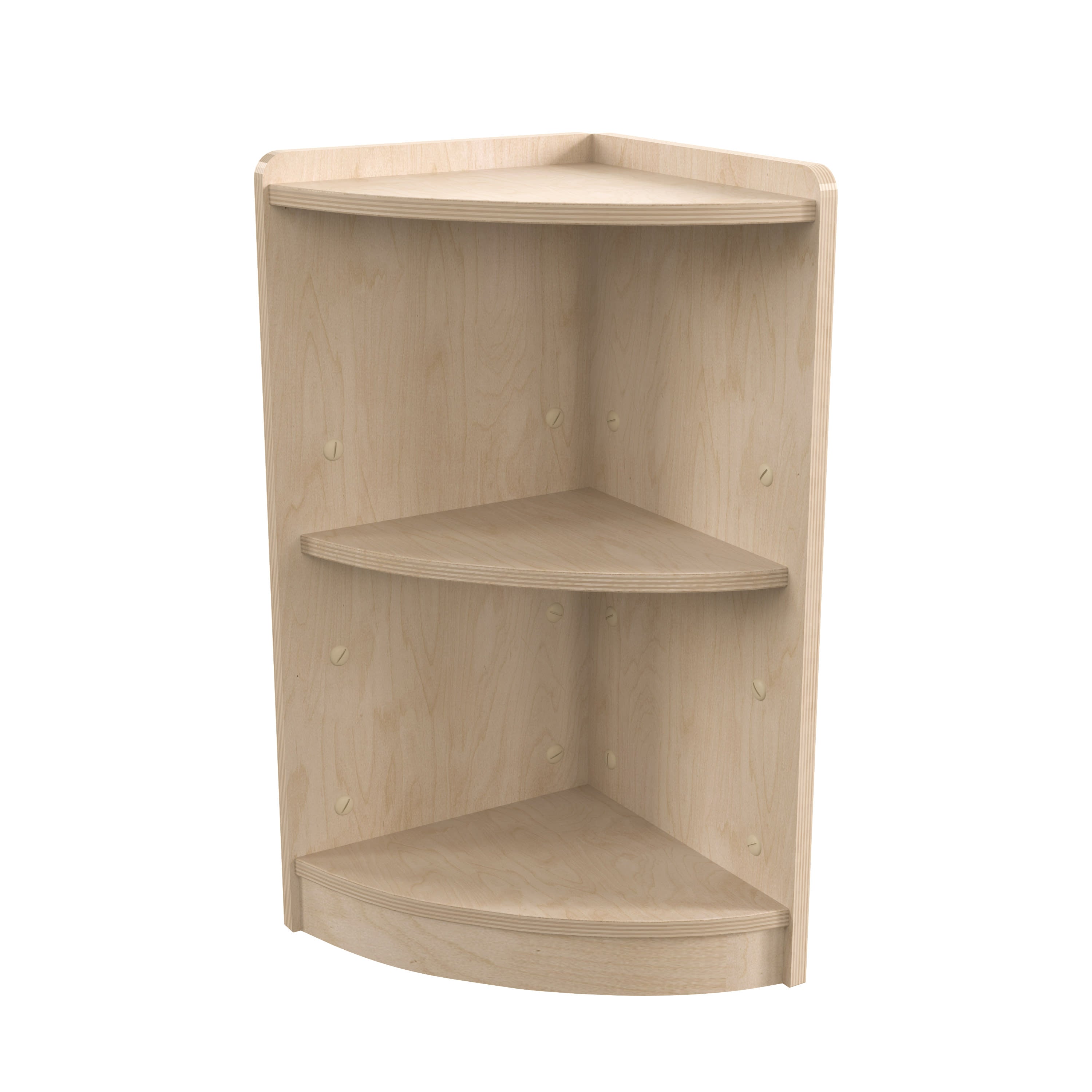 Bright Beginnings Commercial Grade 2 Tier Wooden Classroom Corner Storage Unit with Rounded Front Edges Safe Kid Friendly Design Natural