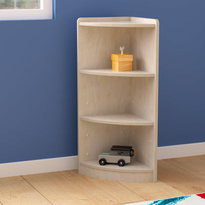 Bright Beginnings Commercial Grade Wooden Classroom Corner Storage Unit with Rounded Front Edges, Safe, Kid Friendly Design - View 2