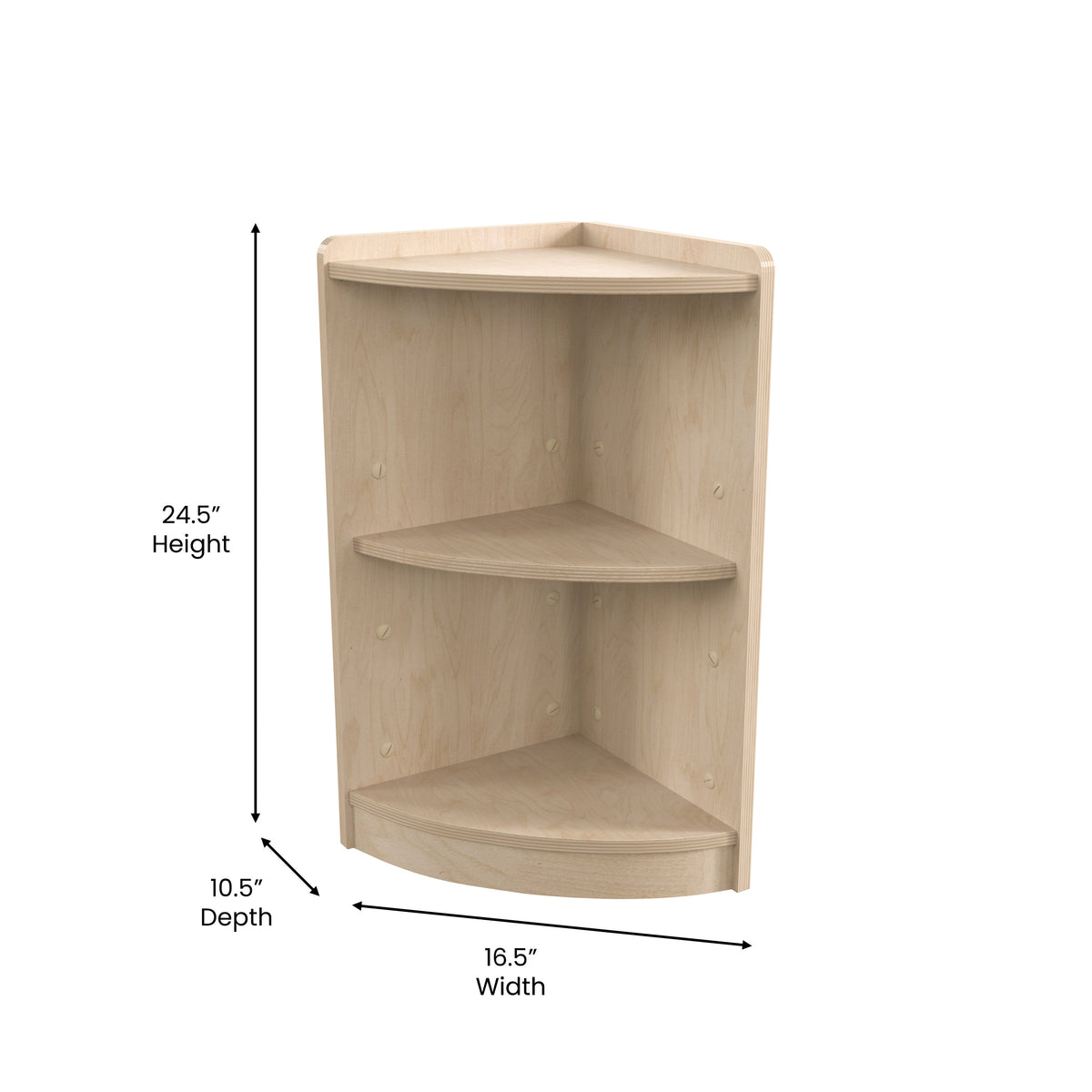 Commercial Grade Natural Finish Wooden Classroom 2 Tier Corner Storage Unit