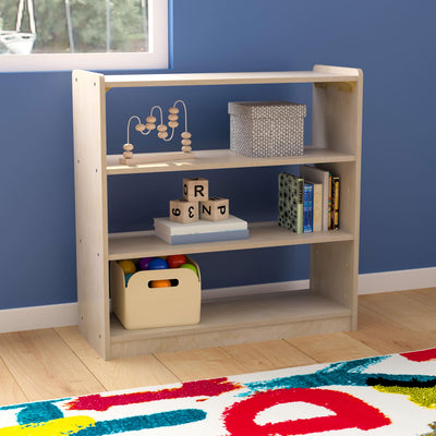 Bright Beginnings Commercial Grade Wooden Classroom Open Storage Unit, Safe, Kid Friendly Design