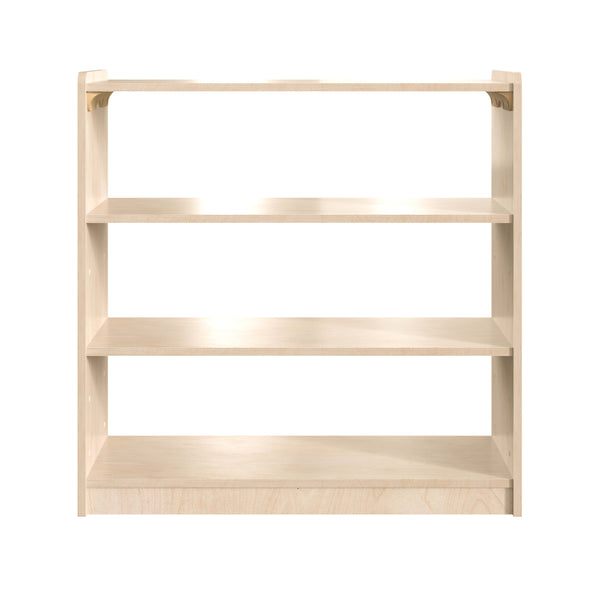 Commercial Grade Natural Finish Wooden Classroom 3 Shelf Storage Unit, Kid Safe