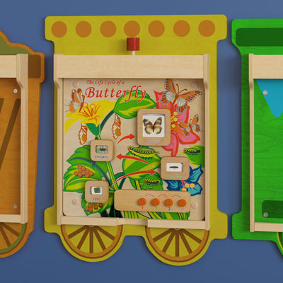 Bright Beginnings Commercial Grade Wooden Butterfly Life Cycle STEAM Wall Accessory Board - View 2