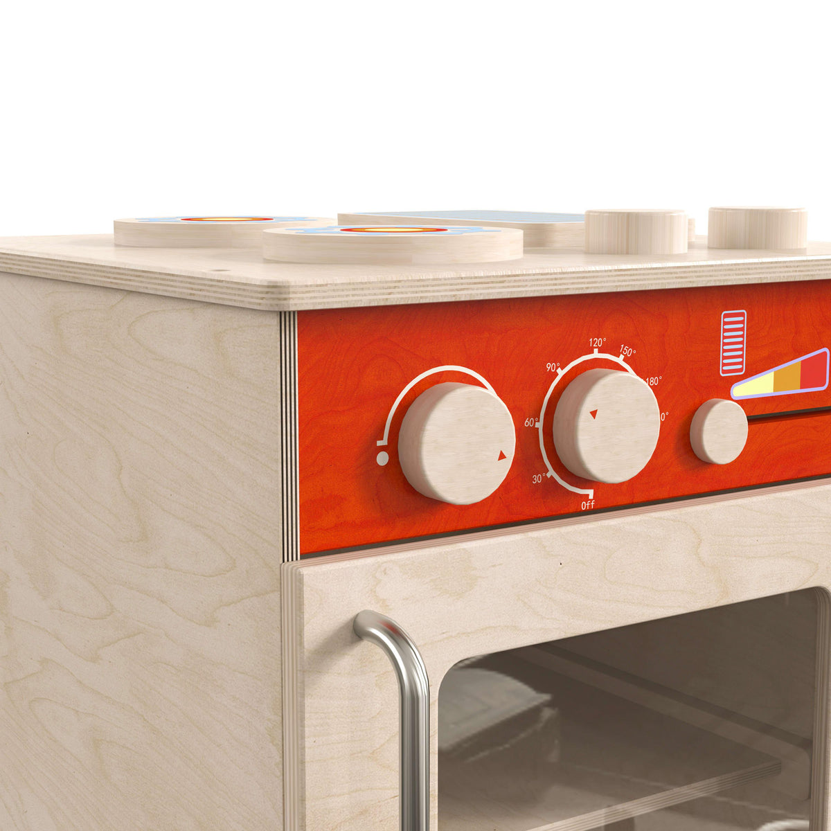 Wooden Commercial Grade Kid's Kitchen Stove with Storage