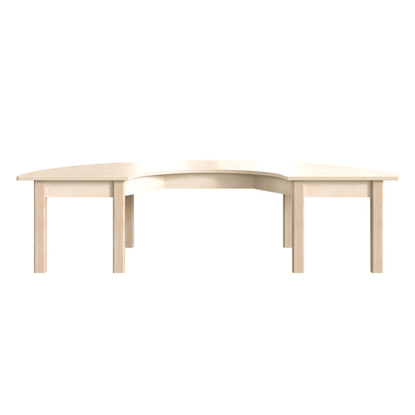 Commercial Grade Half Circle Wooden Classroom Activity Table - Beech