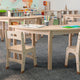 Commercial Grade Half Circle Wooden Classroom Activity Table - Beech