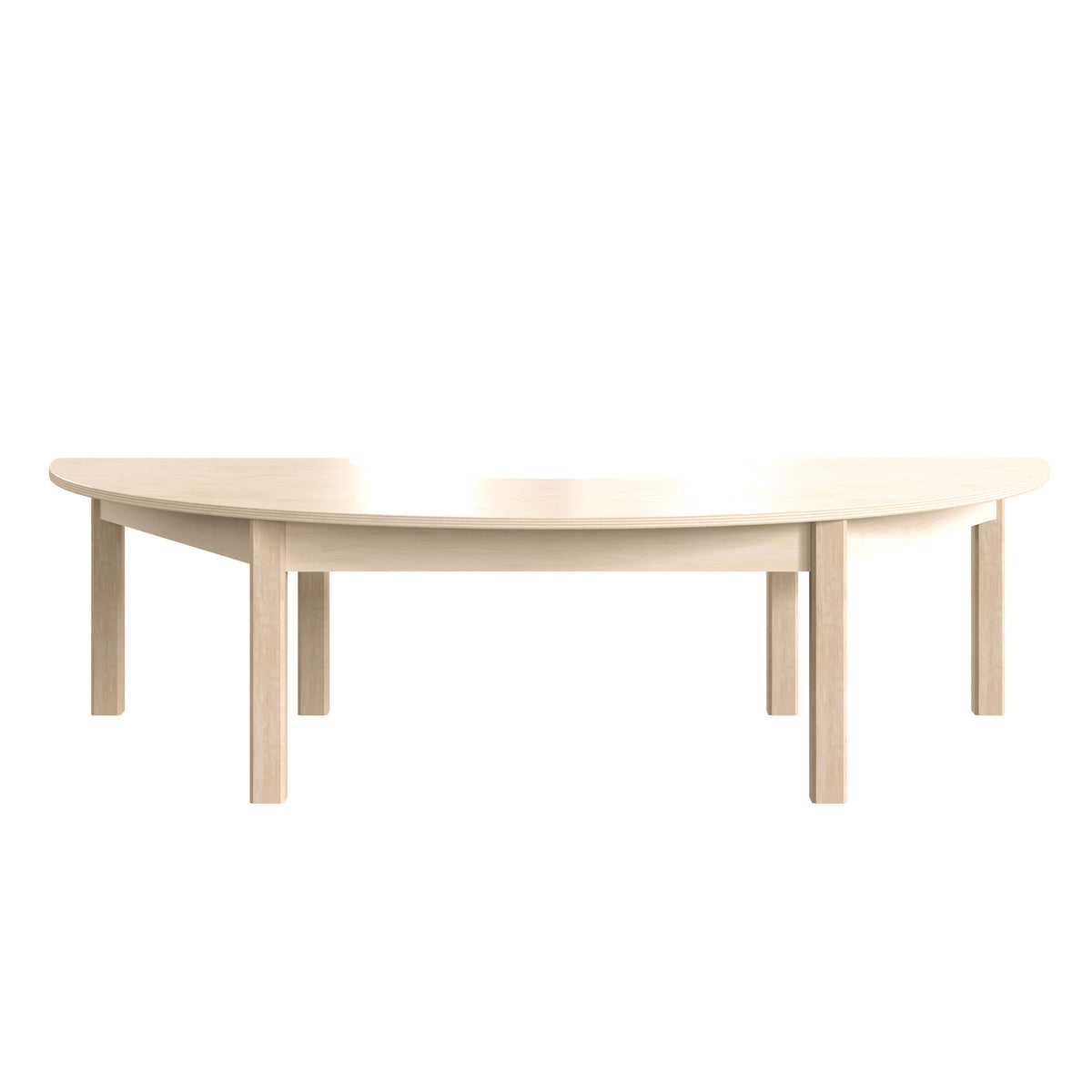 Commercial Grade Half Circle Wooden Classroom Activity Table - Beech