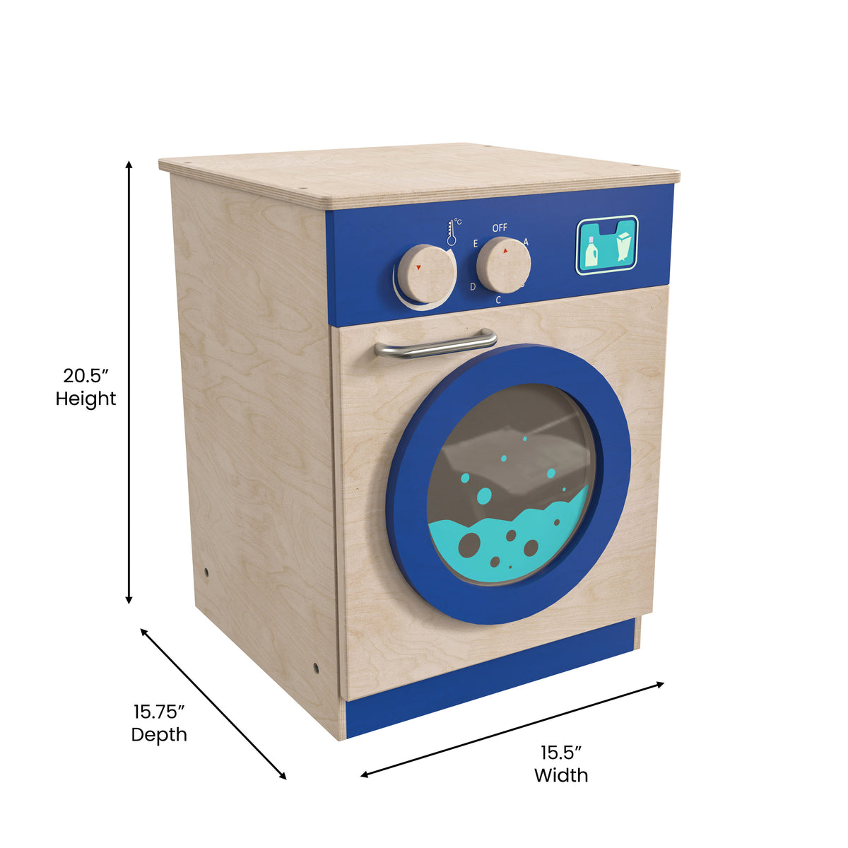 Wooden Commercial Grade Kid's Kitchen Washing Machine with Storage