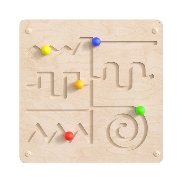 Commercial Grade STEAM Wall Wooden Maze Motor Skills Accessory Board - Natural