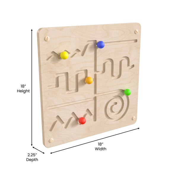 Commercial Grade STEAM Wall Wooden Maze Motor Skills Accessory Board - Natural