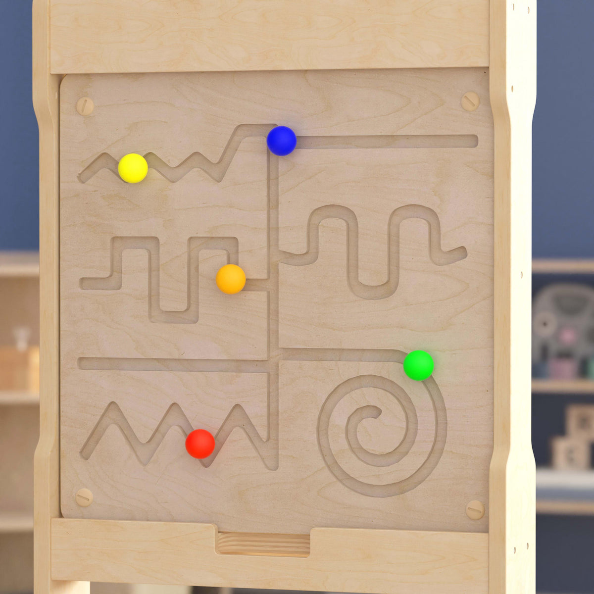 Commercial Grade STEAM Wall Wooden Maze Motor Skills Accessory Board - Natural