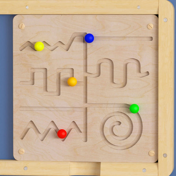 Commercial Grade STEAM Wall Wooden Maze Motor Skills Accessory Board - Natural