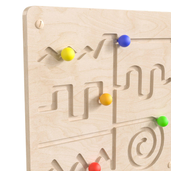 Commercial Grade STEAM Wall Wooden Maze Motor Skills Accessory Board - Natural