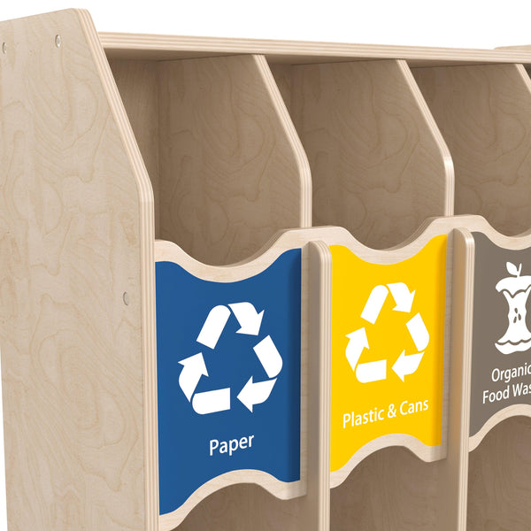 Wooden Commercial Grade Pretend Play Recycling Station for Kids