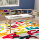 Commercial Grade Adjustable Height Rectangle Wood Activity Table - Beech/White