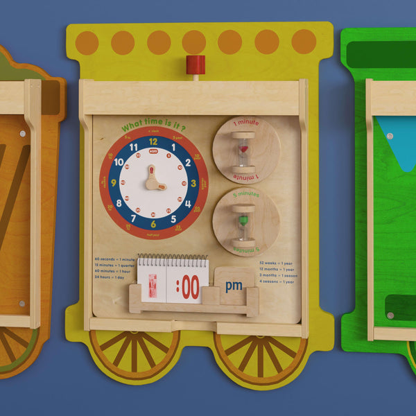 Commercial Grade STEAM Wall Wooden Telling Time Accessory Board - Multicolor