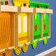 Commercial Grade Wooden Train STEAM Wall System with 5 Accessory Panel Holders