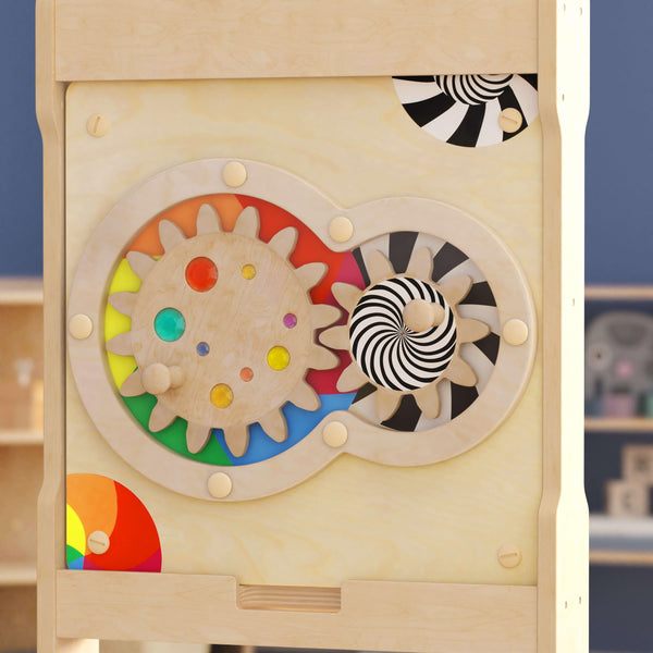 Commercial Grade STEAM Wall Wooden Turning Gears Accessory Board - Multicolor