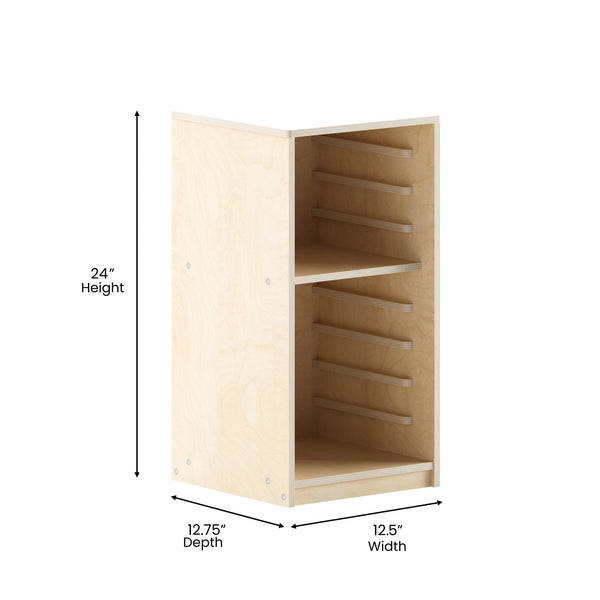 Commercial Engineered Birch Plywood Storage Unit Holds 8 Puzzle Boards - Natural