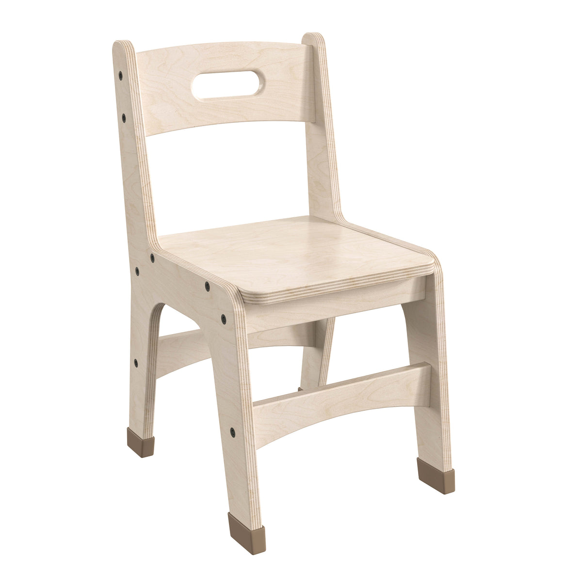 Commercial Grade 11.5inch Natural Wood Classroom Chairs with Carry Handle-2 Pack