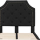 Black,Twin |#| Twin Size Arched Tufted Upholstered Platform Bed in Black Fabric