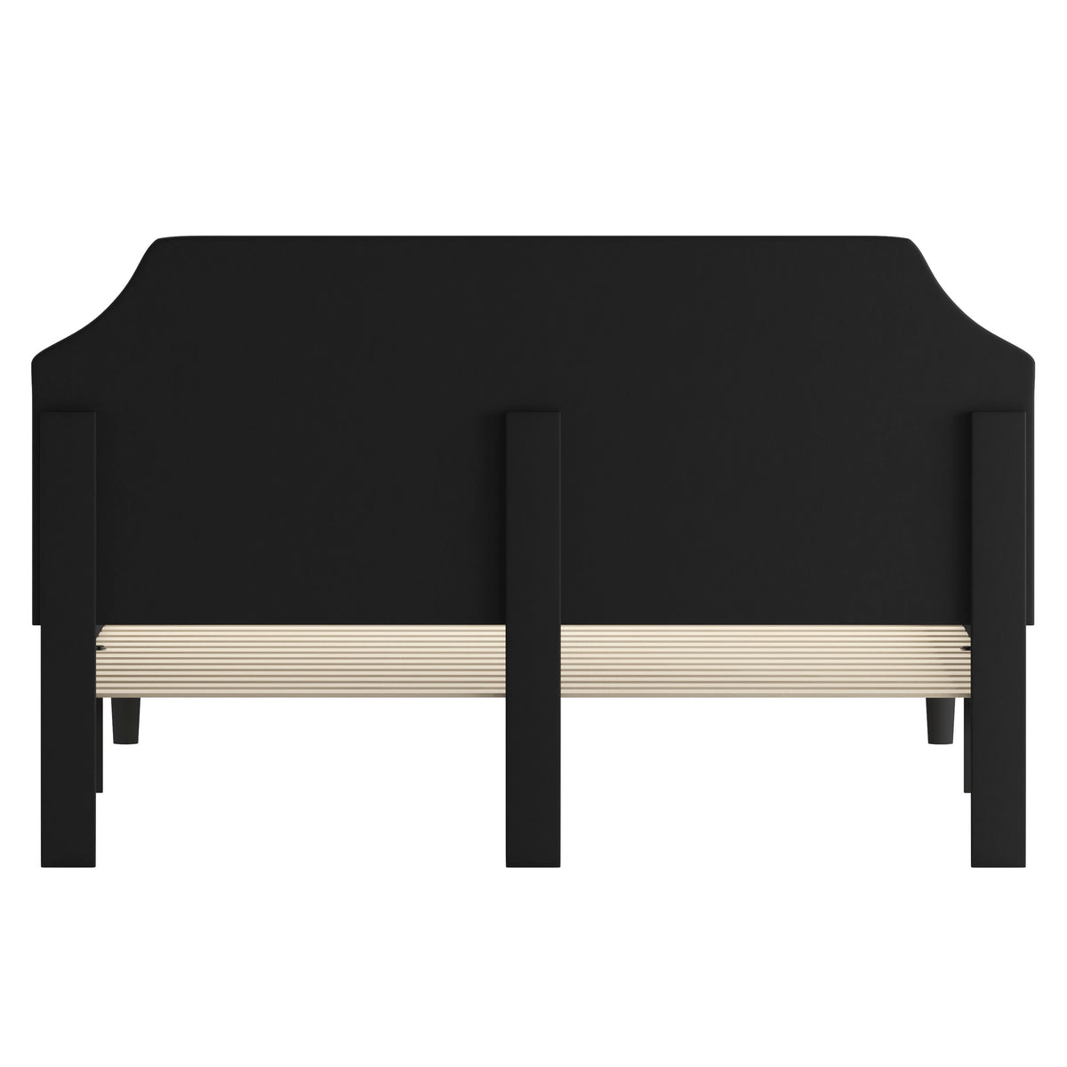 Black,King |#| King Size Arched Tufted Upholstered Platform Bed in Black Fabric