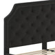 Black,King |#| King Size Arched Tufted Upholstered Platform Bed in Black Fabric