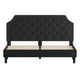 Black,King |#| King Size Arched Tufted Upholstered Platform Bed in Black Fabric