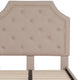 Beige,Twin |#| Twin Size Arched Tufted Upholstered Platform Bed in Beige Fabric